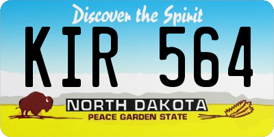 ND license plate KIR564