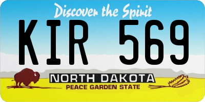 ND license plate KIR569