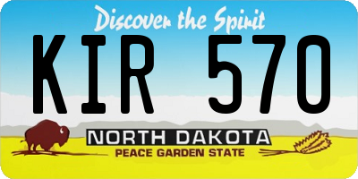 ND license plate KIR570