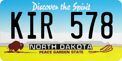 ND license plate KIR578