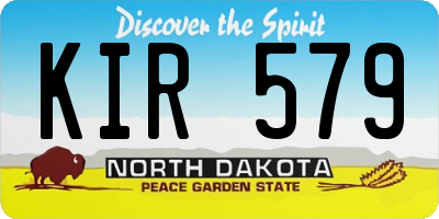 ND license plate KIR579