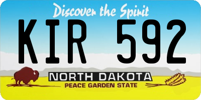ND license plate KIR592