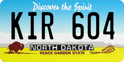 ND license plate KIR604