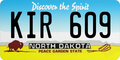 ND license plate KIR609