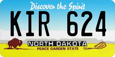 ND license plate KIR624
