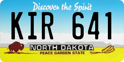 ND license plate KIR641
