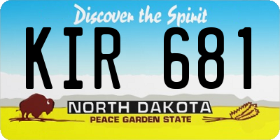 ND license plate KIR681