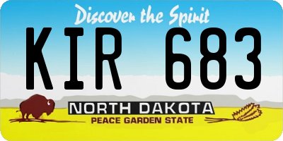 ND license plate KIR683