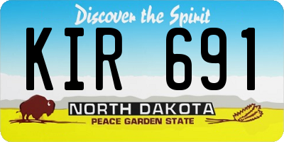 ND license plate KIR691