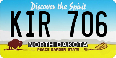 ND license plate KIR706