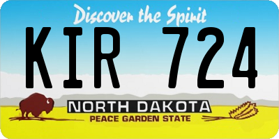ND license plate KIR724