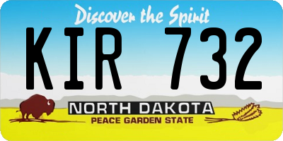 ND license plate KIR732
