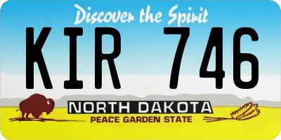 ND license plate KIR746