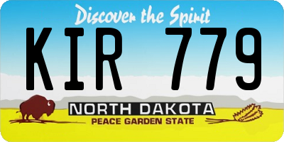 ND license plate KIR779