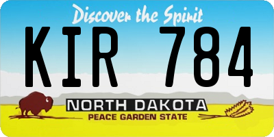 ND license plate KIR784