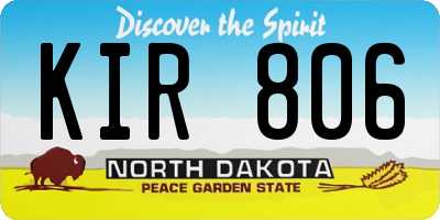 ND license plate KIR806