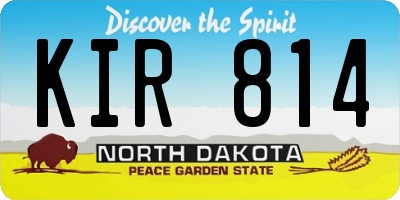 ND license plate KIR814