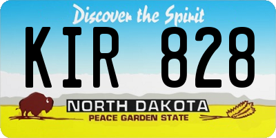 ND license plate KIR828