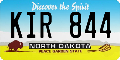 ND license plate KIR844