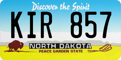 ND license plate KIR857
