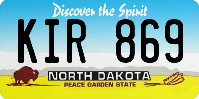 ND license plate KIR869
