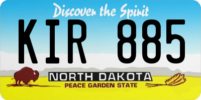 ND license plate KIR885