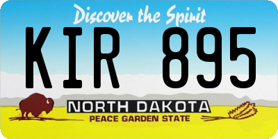 ND license plate KIR895