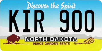 ND license plate KIR900