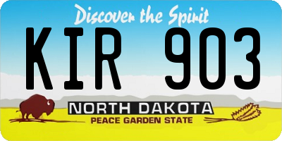 ND license plate KIR903