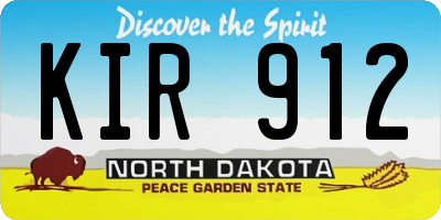 ND license plate KIR912