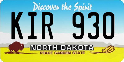 ND license plate KIR930