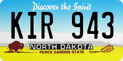 ND license plate KIR943