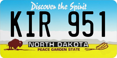 ND license plate KIR951