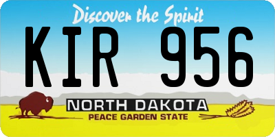 ND license plate KIR956