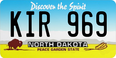 ND license plate KIR969