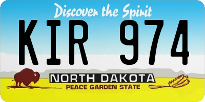ND license plate KIR974