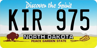 ND license plate KIR975