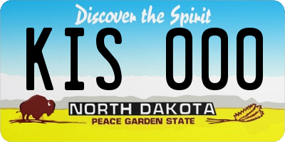 ND license plate KIS000