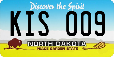 ND license plate KIS009
