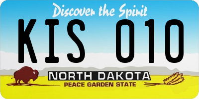 ND license plate KIS010