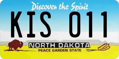 ND license plate KIS011