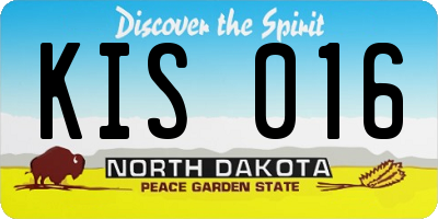 ND license plate KIS016