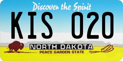 ND license plate KIS020