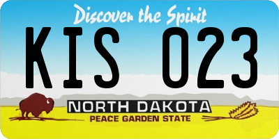 ND license plate KIS023