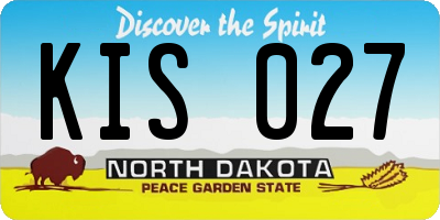 ND license plate KIS027