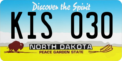 ND license plate KIS030