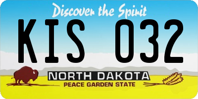 ND license plate KIS032