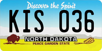 ND license plate KIS036