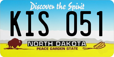 ND license plate KIS051