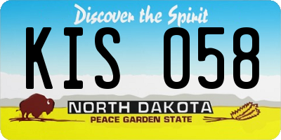 ND license plate KIS058